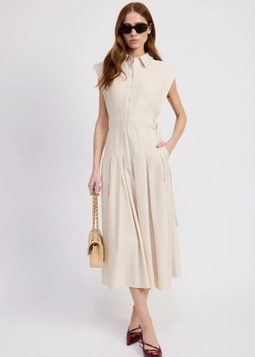 En Saison Quince Midi Dress Ecru Life Soft Unique Print