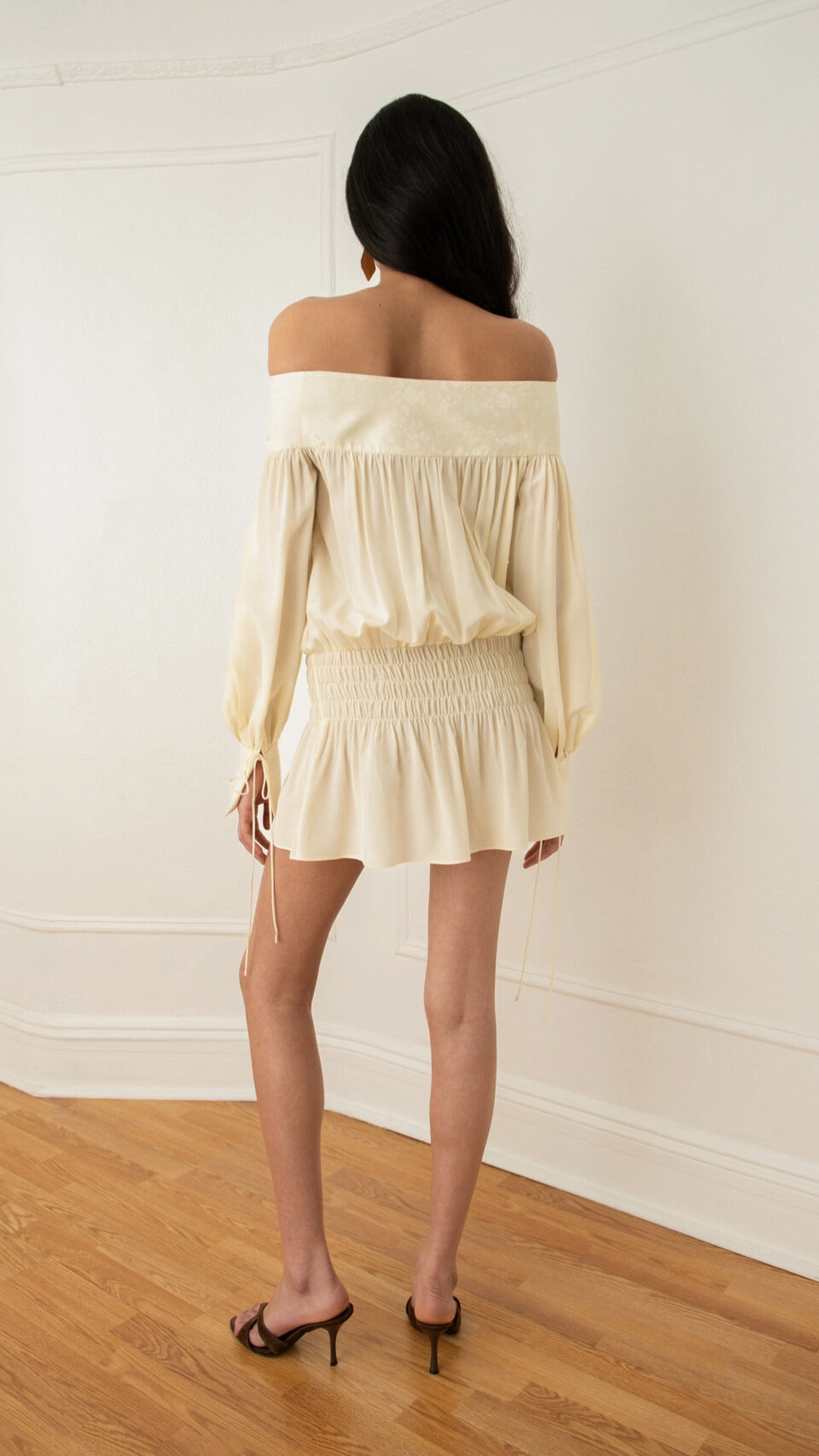 Long Sleeve Shirt VNeckReinforcement Enchanted Silk Poet Dress