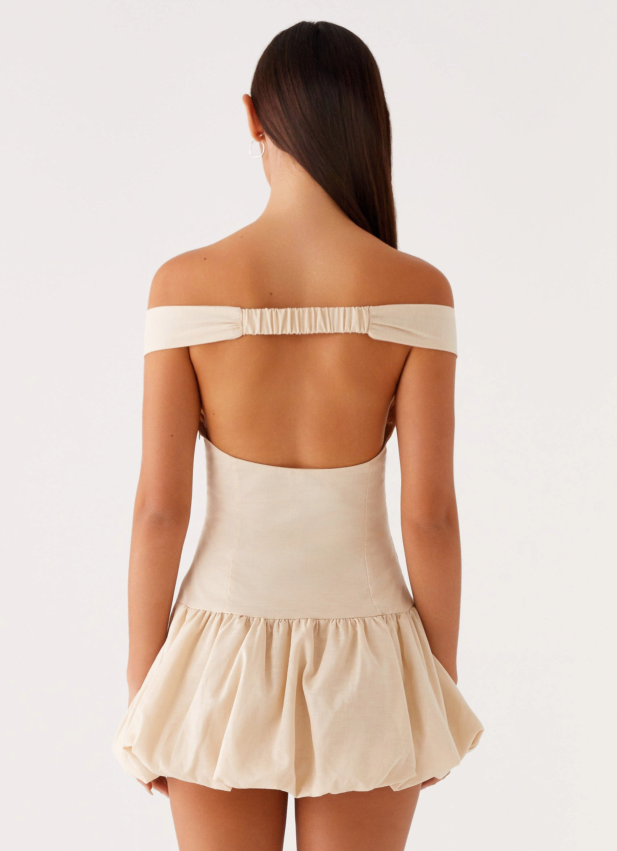 Endless Romance Off Shoulder Mini Dress - Butter quick dry Light Edge Style Preview