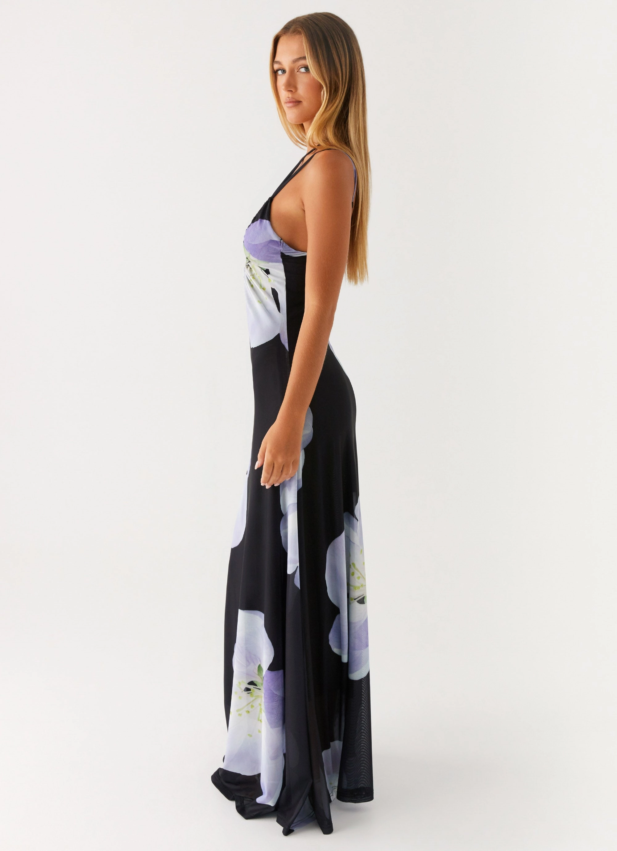 Soft touch evening dress Minimal Motion Enrika Maxi Dress - Flower Print