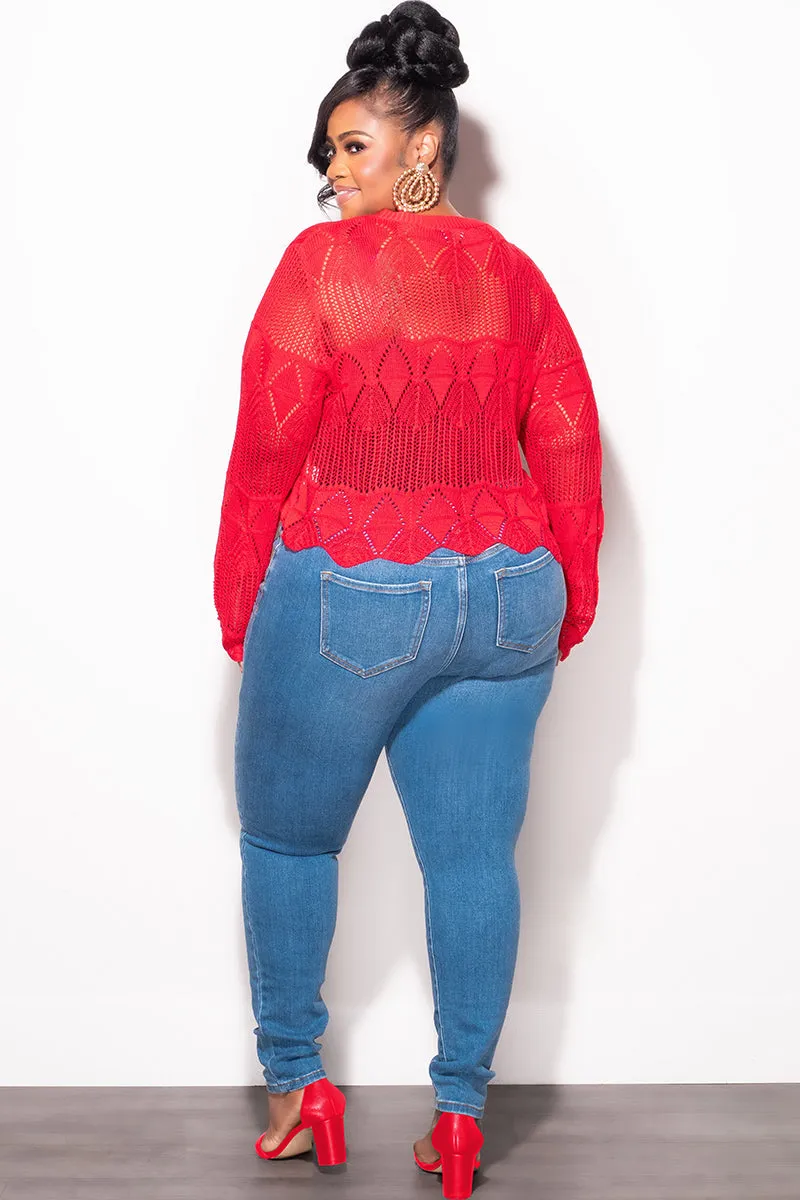 Cozy and Soft Final Sale Plus Size Knitted in Red