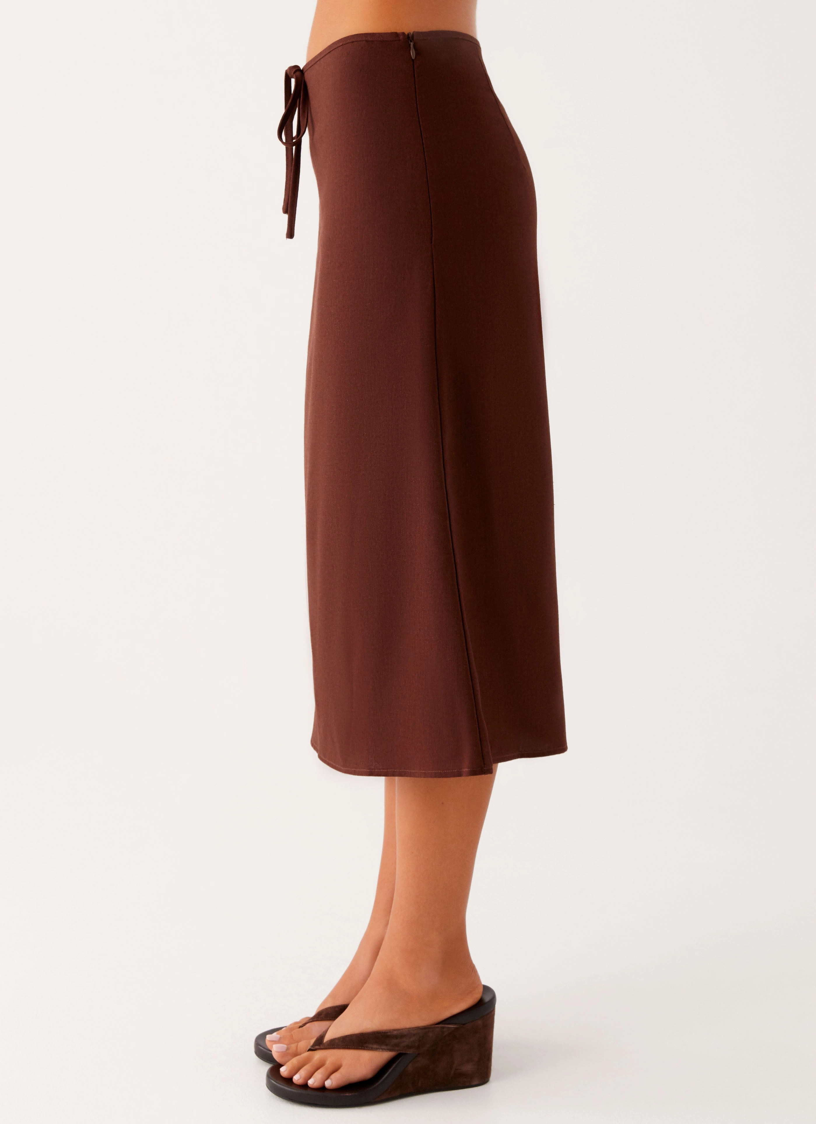 Esther Midi Skirt - Chocolate Minimal Touch