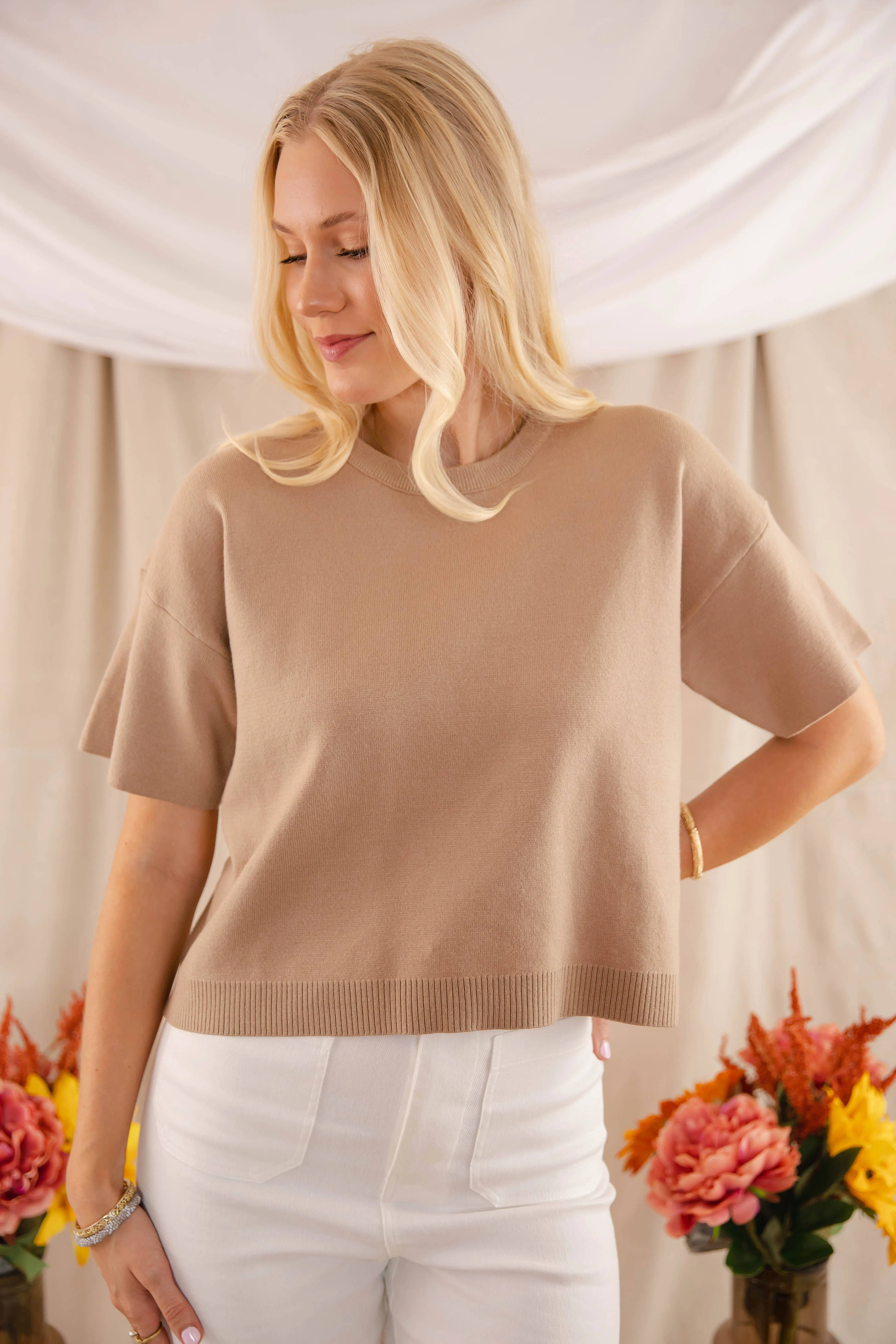 SweatWicking Fabric Classic Days Sweater-Taupe