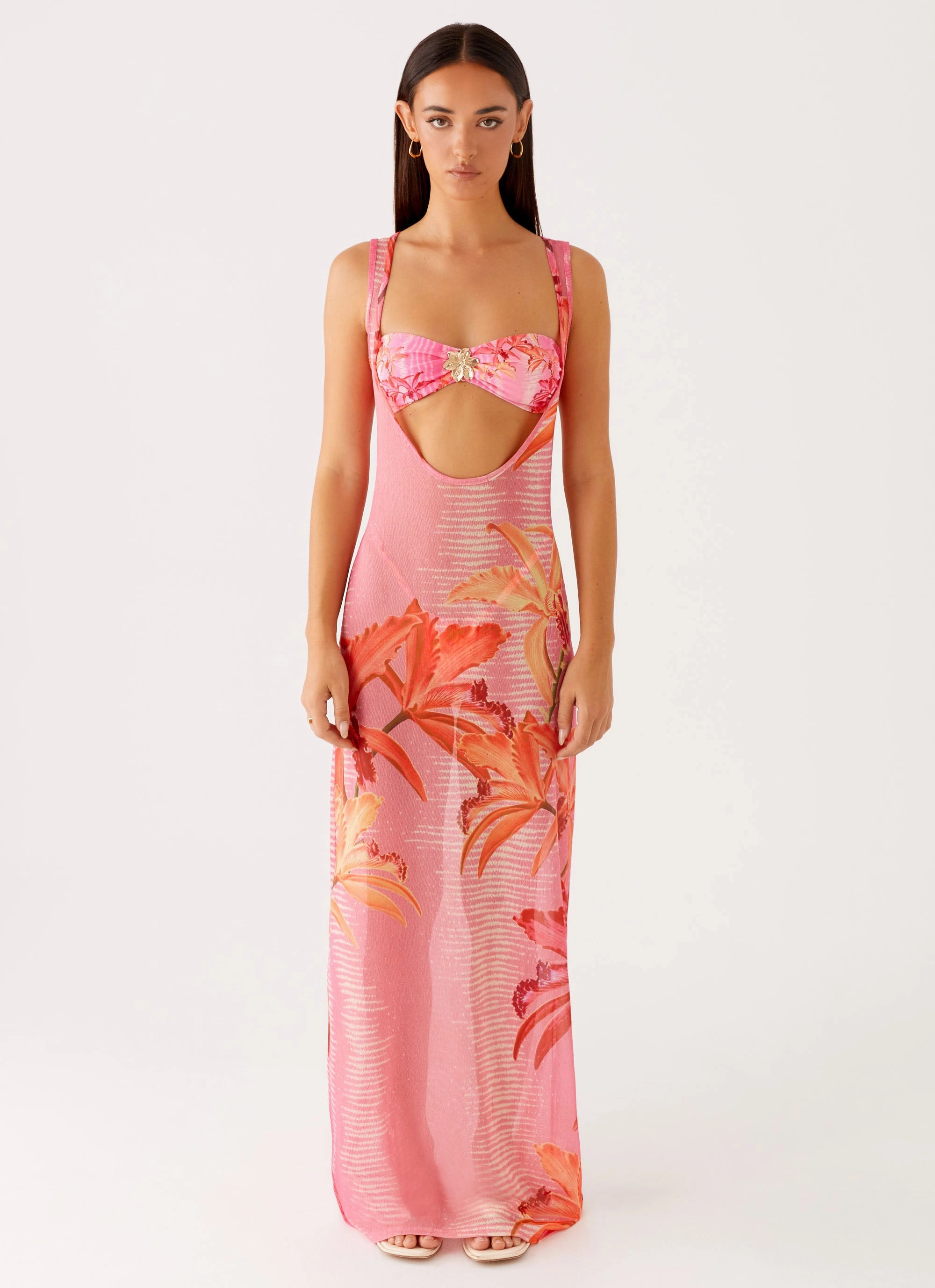 Versatile Cut Everyday Ready Sorella Maxi Dress - Tropical Pink Print