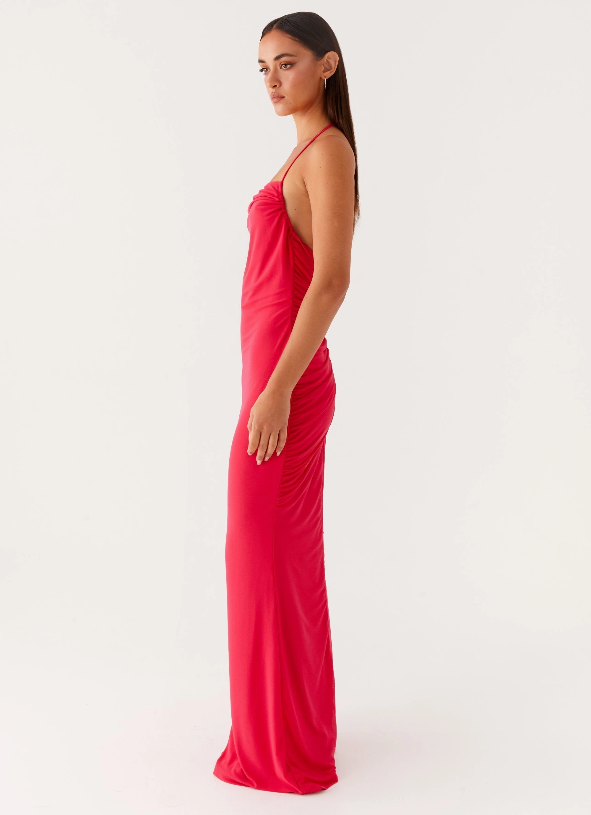 Amari Maxi Dress - Raspberry Modern Cut Charming Style