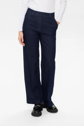 NUALETTA PANTS - Dark Blue Denim Street Comfort ResilientElasticBand