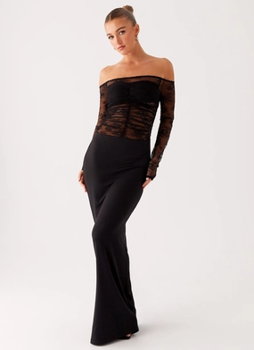 Avi Maxi Dress - Black Calm Flow Balanced Texture