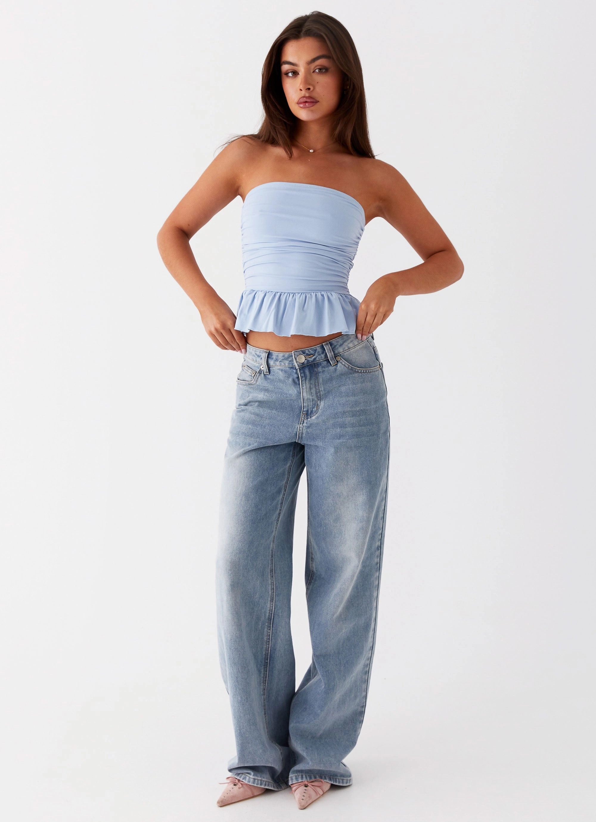PaddedInsulation FrenchTerry Bella Lou Tube Top - Blue