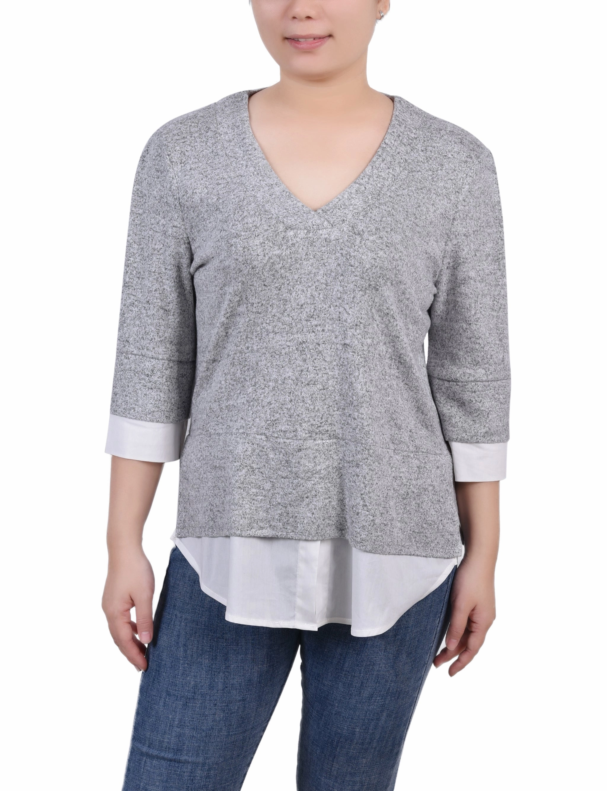 FourWayStretchFabric AbrasionResistantEdging Long Sleeve 2-In 1 Top