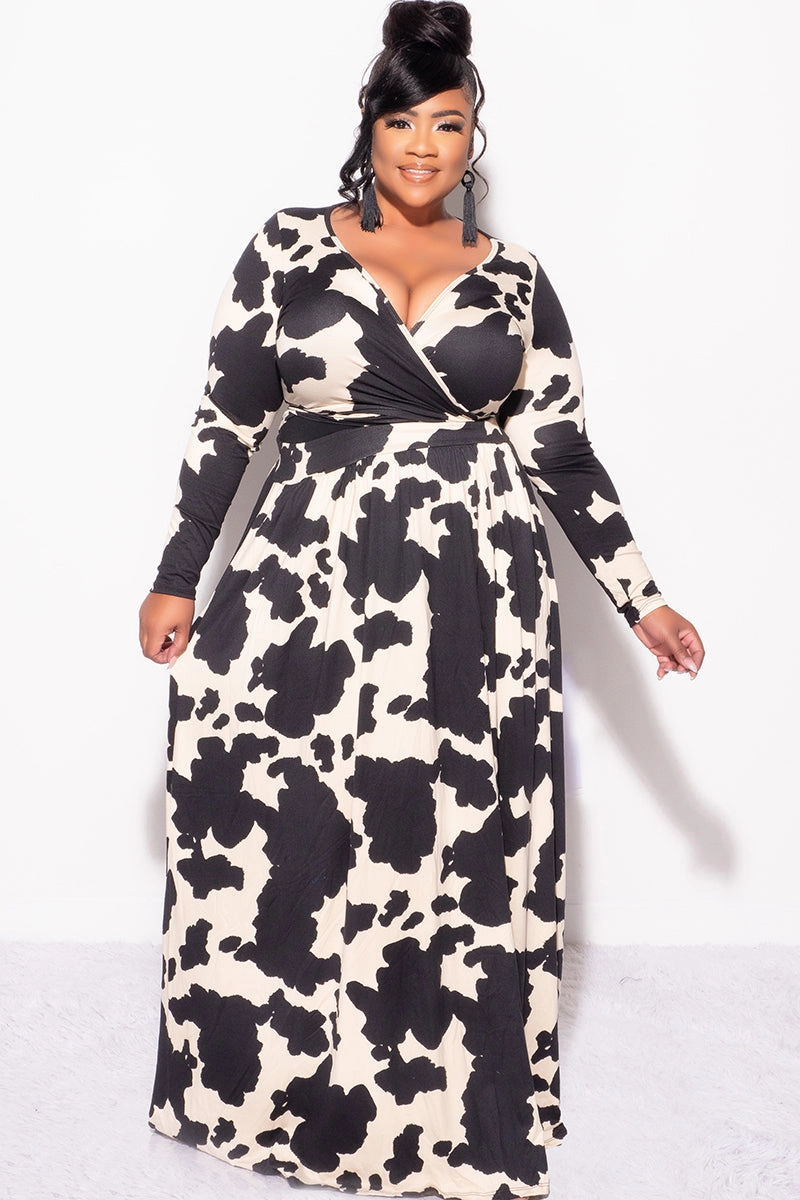 Multi Pocket Configuration Final Sale Plus Size 2pc Maxi Skirt Set in Black and Tan