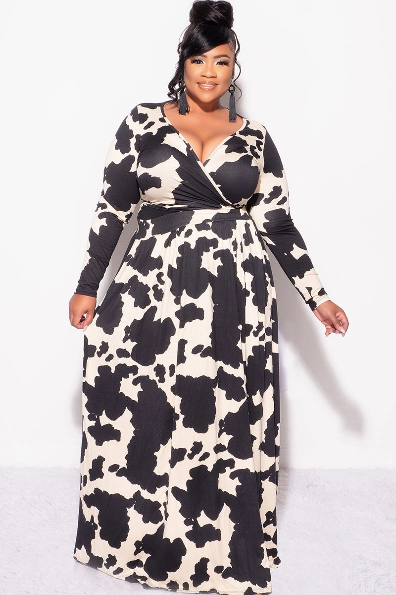 Final Sale Plus Size 2pc Maxi Skirt Set in Black and Tan Urban Flex