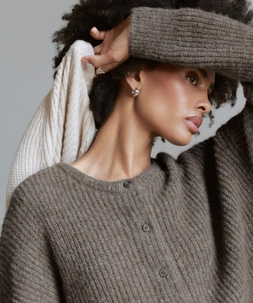 Flatlock stitching Hayes Crewneck Cardigan