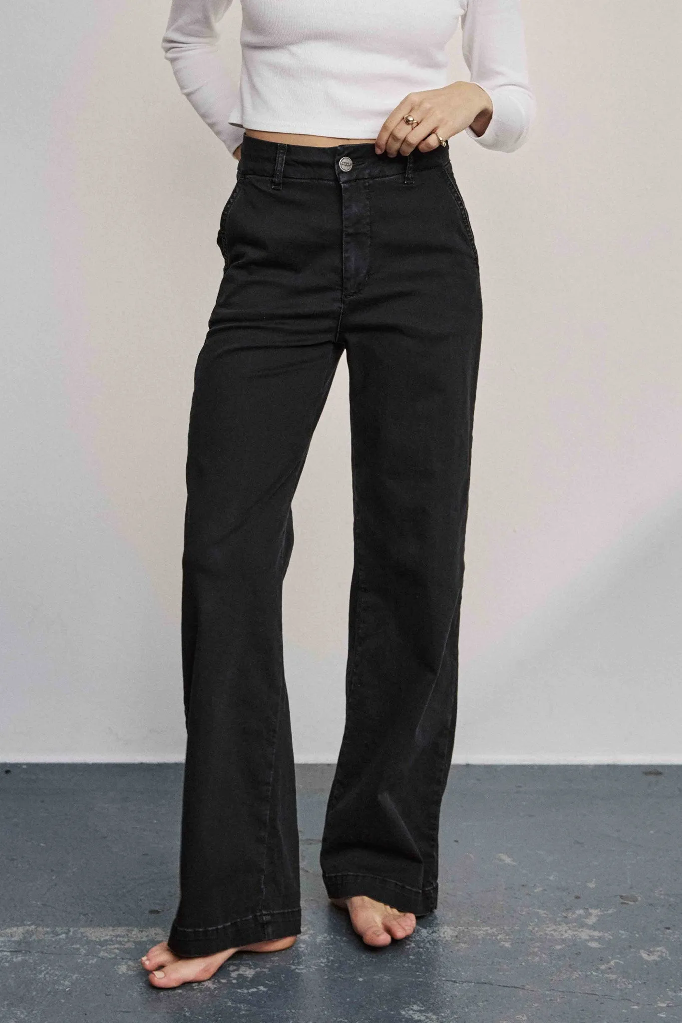 Everyday Classic Wear Comfy Versatile Everyday Wear NUAMBER PANTS LONG BLACK - Caviar