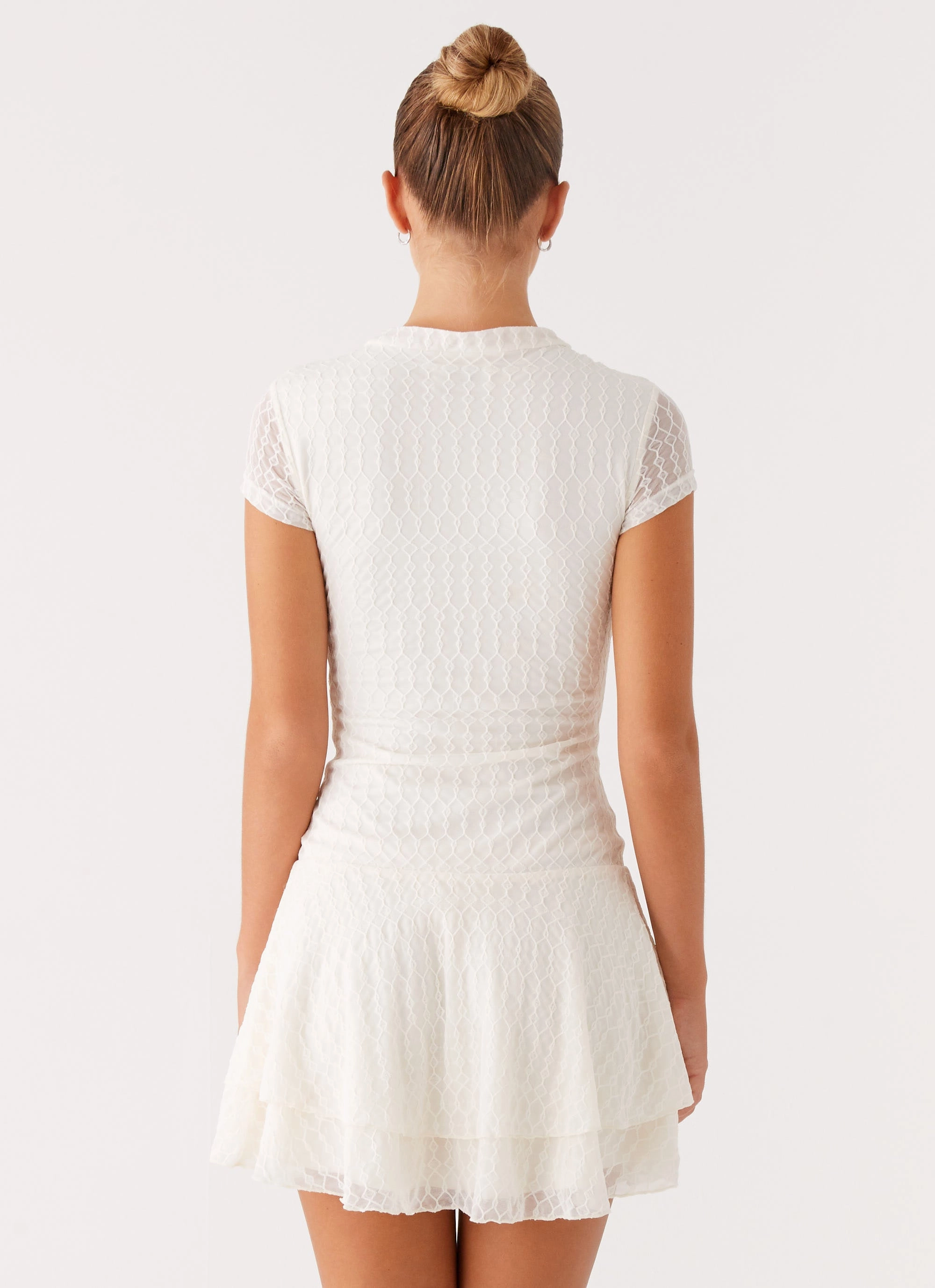 Esty Mini Dress - Ivory Silky Finish
