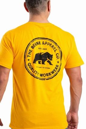 EasyCare Fabric Berne Mens Gold Cotton Blend Heritage Badge Tee S/S