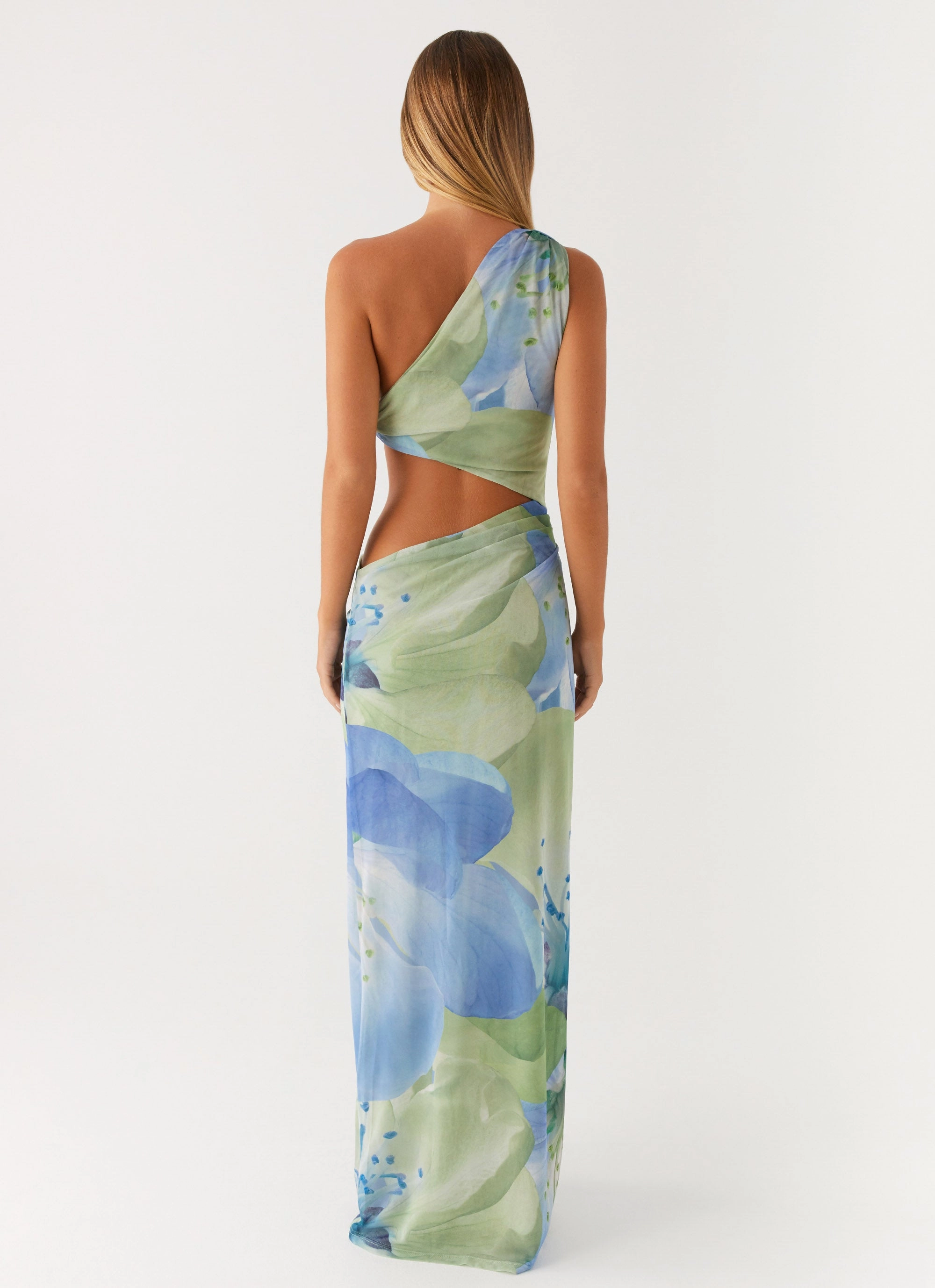 Wilder Maxi Dress - Flower Print Metallic-Shine