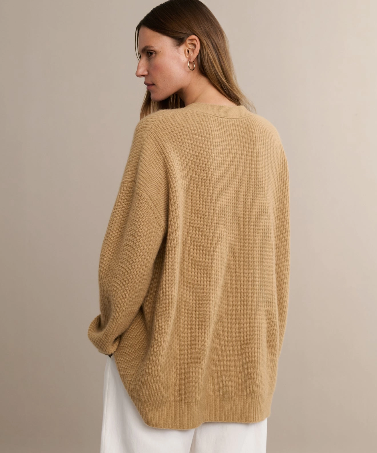 Cashmere Cocoon Cardigan Bonded Hem Technology