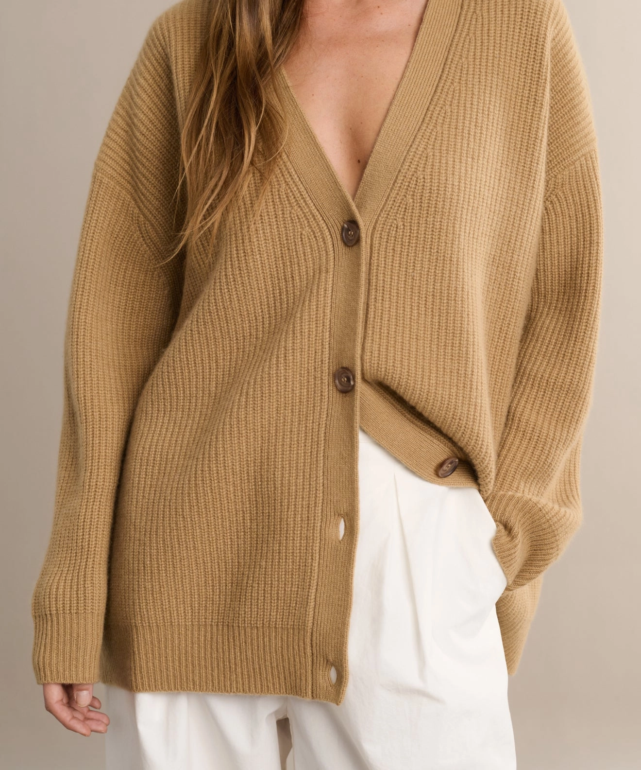 Easy Silhouette Butter Soft Finishing Cashmere Cocoon Cardigan