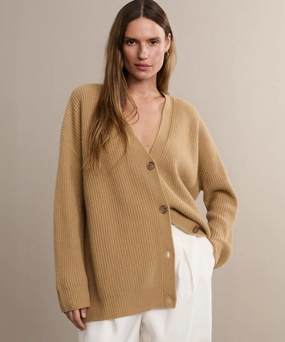 Cashmere Cocoon Cardigan WrinkleResistant Yarn Ventilated Mesh Panel