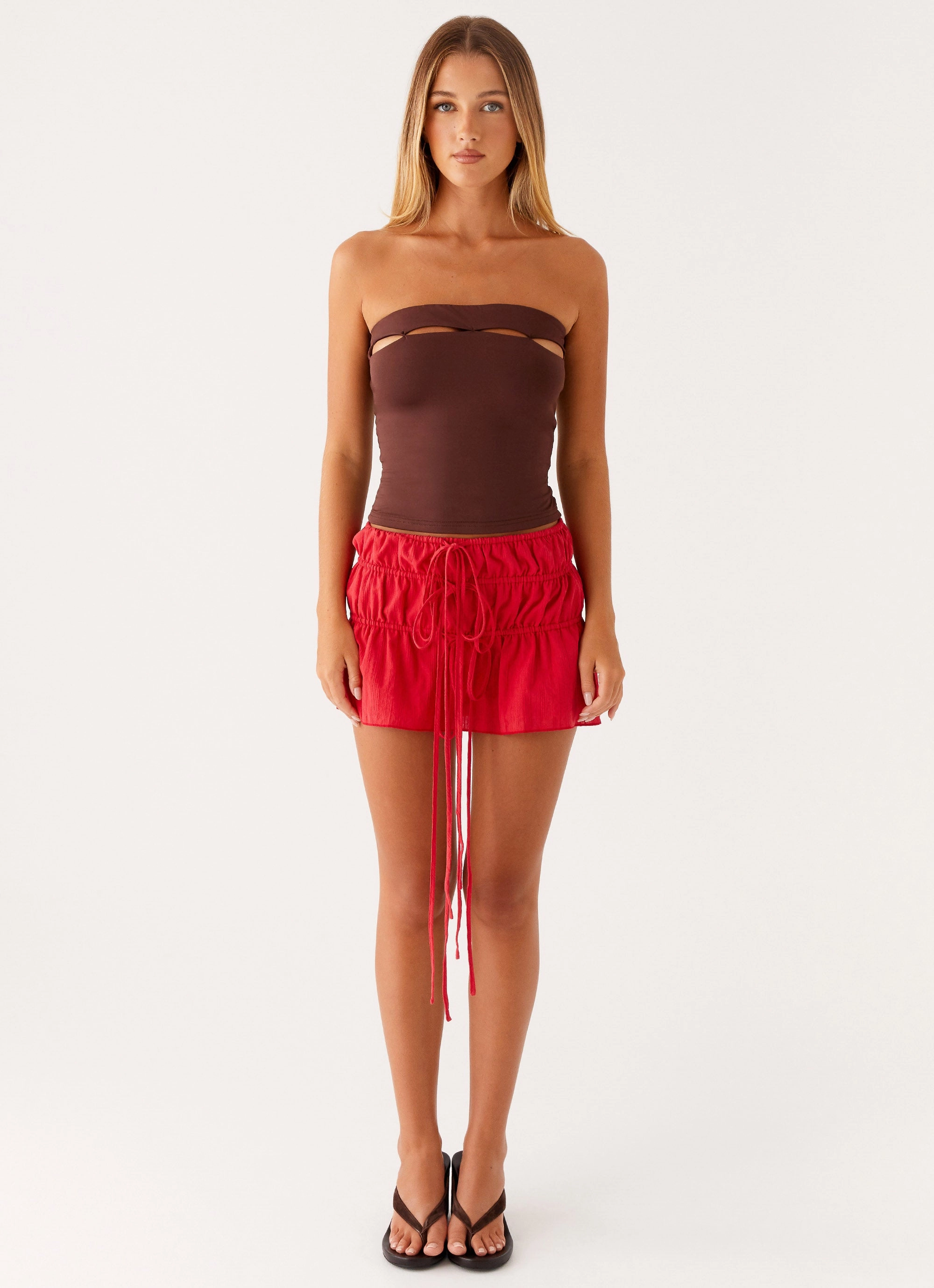 Fia Tube Top - Chocolate AdjustableHemCuffs EcoFriendlyDye