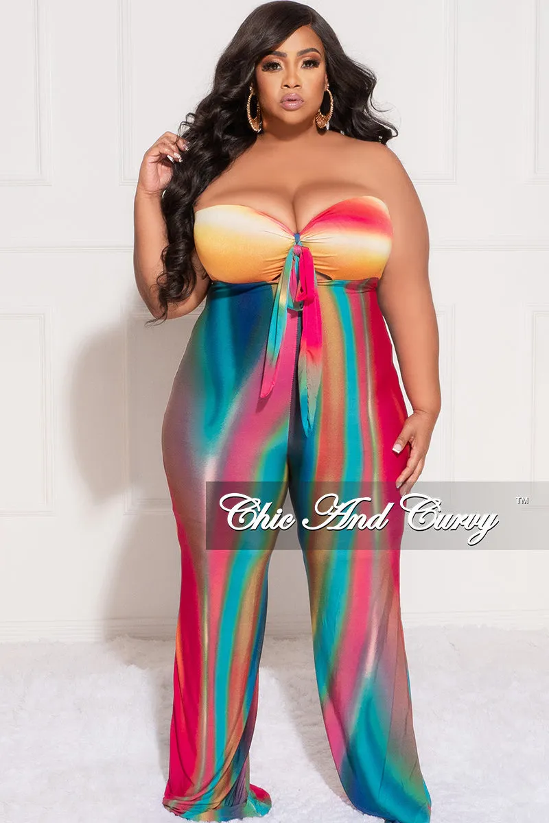 Final Plus Size Halter Jumpsuit in Fuchsia Royal Blue Orange Teal and Yellow Utility Ready Ultra Soft