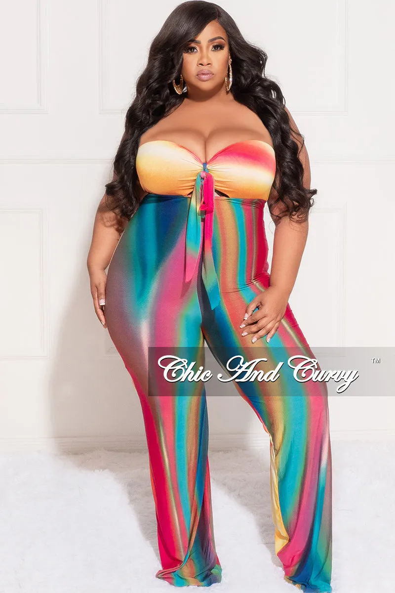 Final Plus Size Halter Jumpsuit in Fuchsia Royal Blue Orange Teal and Yellow Freedom Fit
