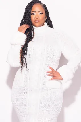 Core Utility Quick Dry Fabric Final Sale Faux Fur Cuffs in White (Shorter Faux Fur)