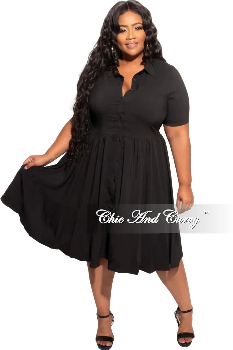 Final Sale Plus Size 3 Layer Bottom Dress in Black Easy Comfort Travel-Ready