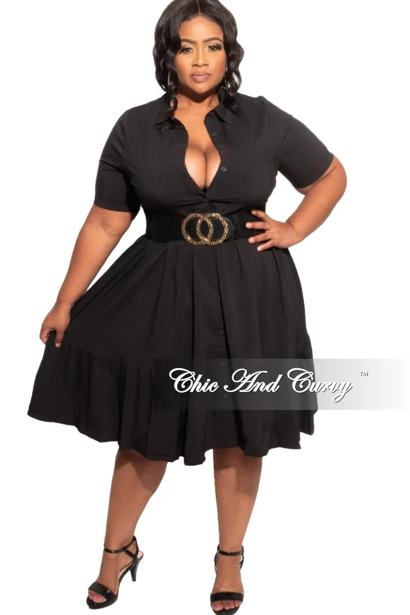 Final Sale Plus Size 3 Layer Bottom Dress in Black Flexibility Built-In