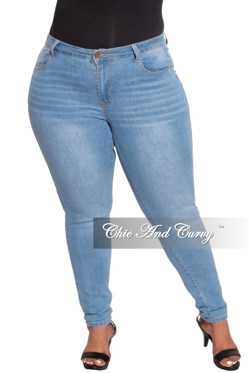 Final Sale Plus Size Ankle Cuff Boyfriend Light Denim Jeans Barrel Waist