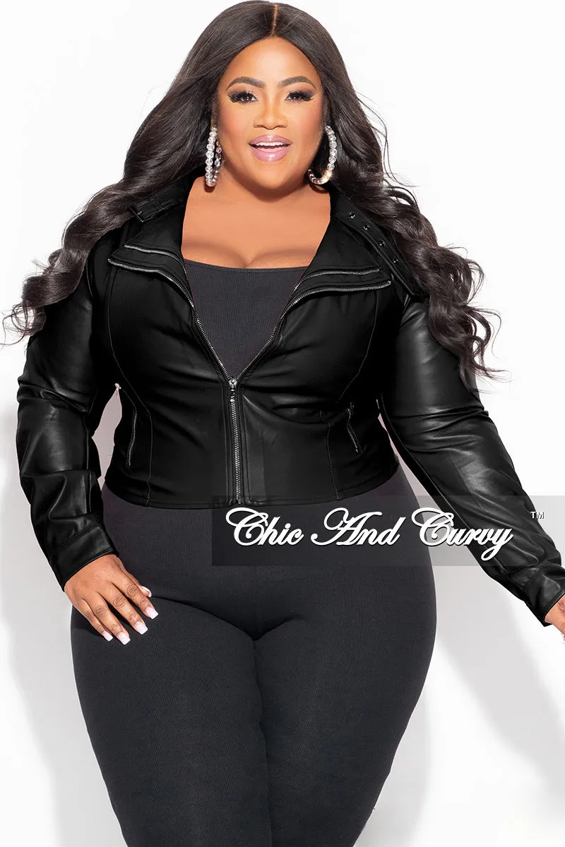 Sport Performance Design Perfect Movement Final Sale Plus Size Biker Jacket in Black