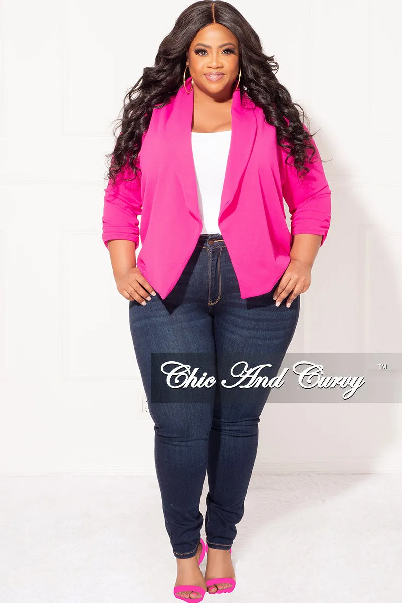 Final Sale Plus Size Blazer in Fuchsia Casual Chic Look