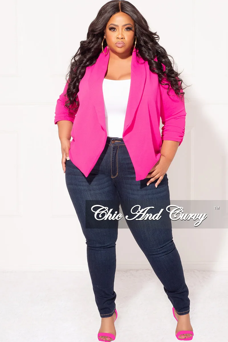 Final Sale Plus Size Blazer in Fuchsia Perfectly Relaxed