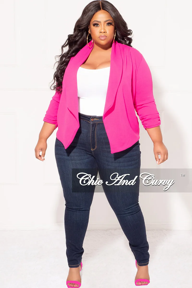 Final Sale Plus Size Blazer in Fuchsia Free Movement