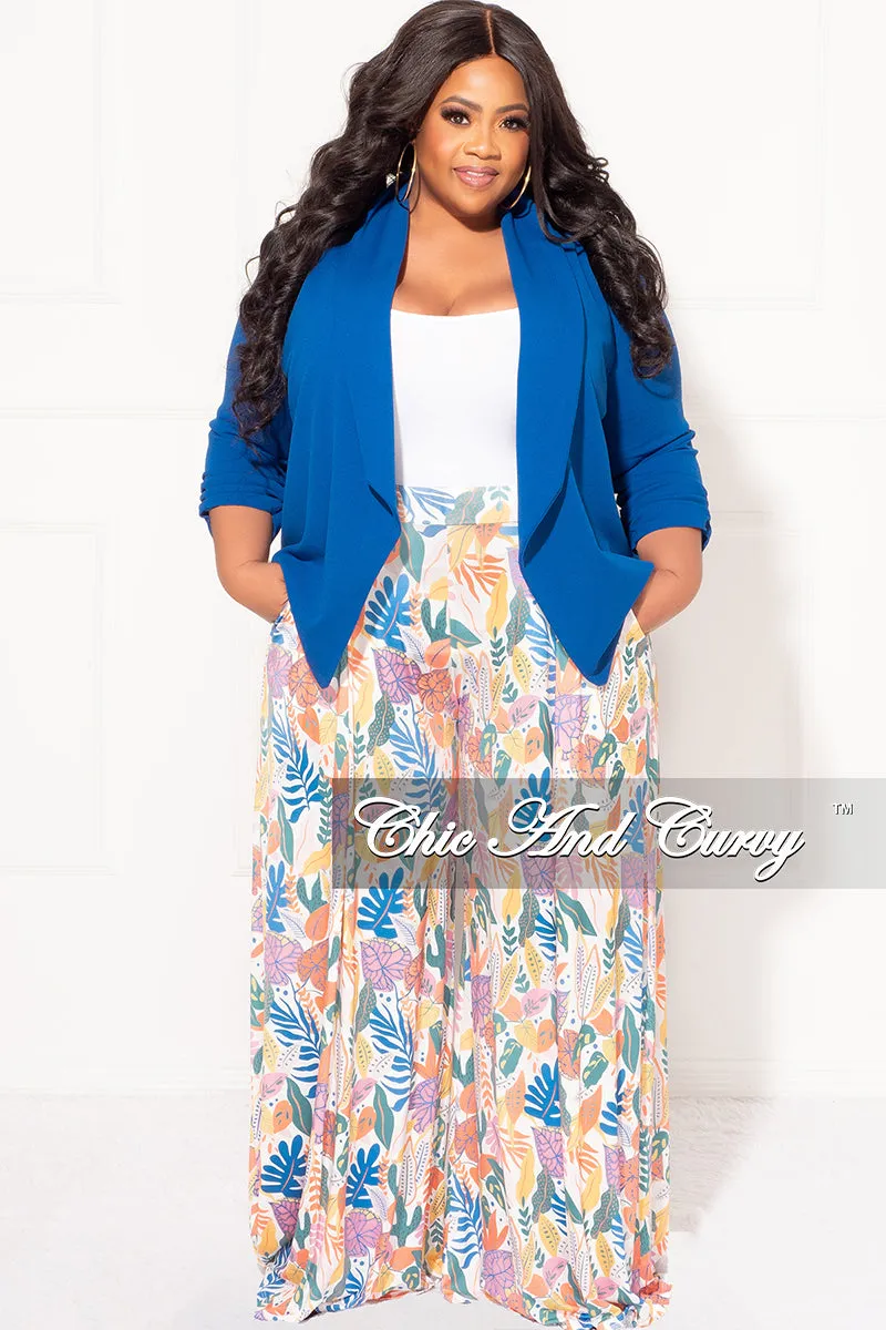 Final Sale Plus Size Blazer in Royal Blue Move Friendly Secure Closures