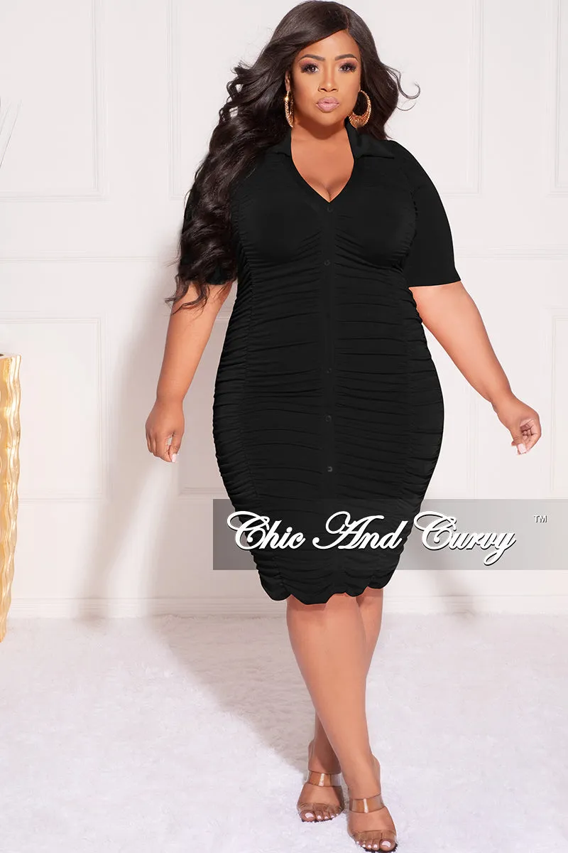 Functional Fit Wrinkle Free Fabric Final Sale Plus Size BodyCon Dress in Black