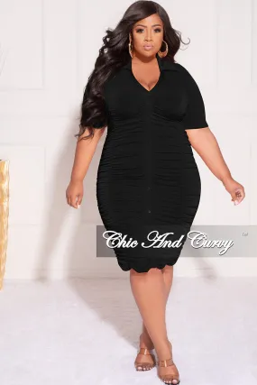 Functional Fit Wrinkle Free Fabric Final Sale Plus Size BodyCon Dress in Black