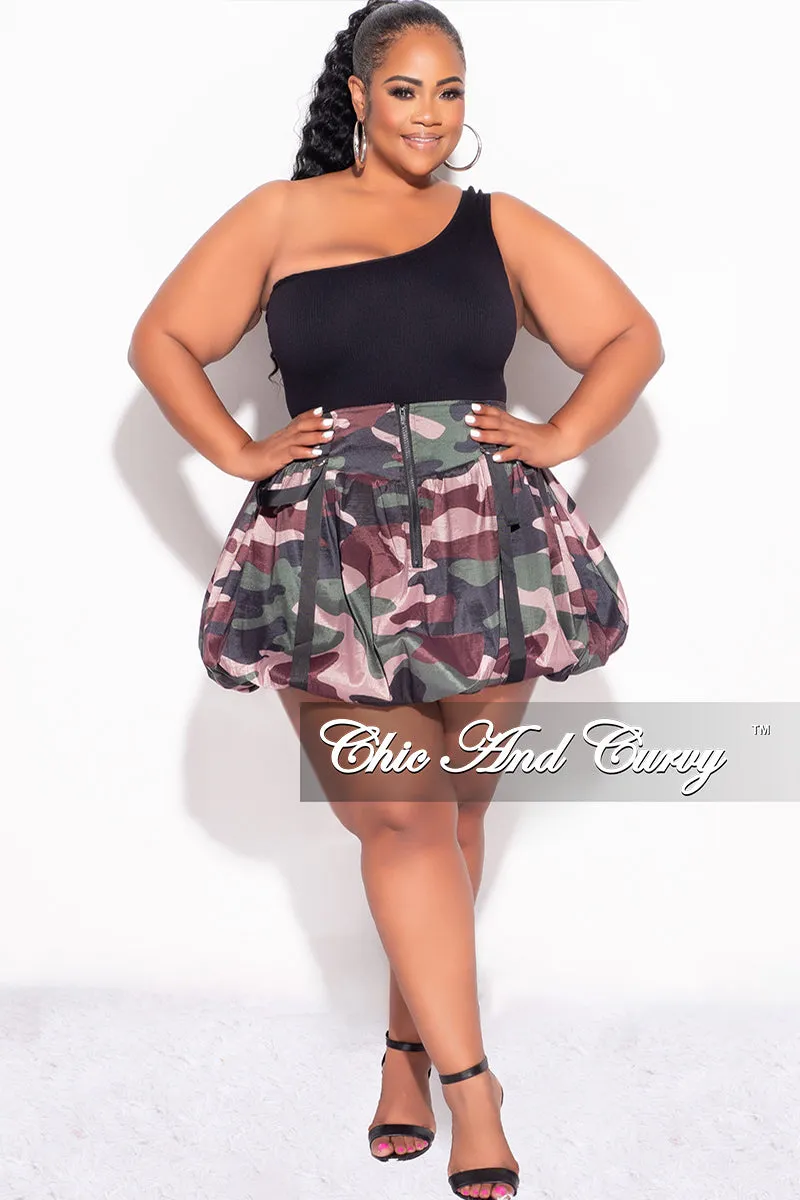 Utility Style Final Sale Plus Size Bodysuit in Black