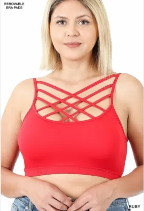 Walk Friendly Final Sale Plus Size Bralette in Red