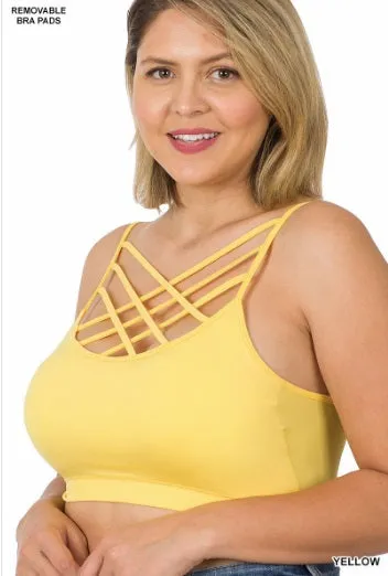 Final Sale Plus Size Bralette in Yellow Comfortable Look Wear