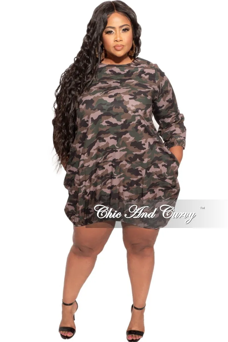Final Sale Plus Size Bubble Dress in Camouflage Print OdorResistantTreatment Abrasion Resistant Material