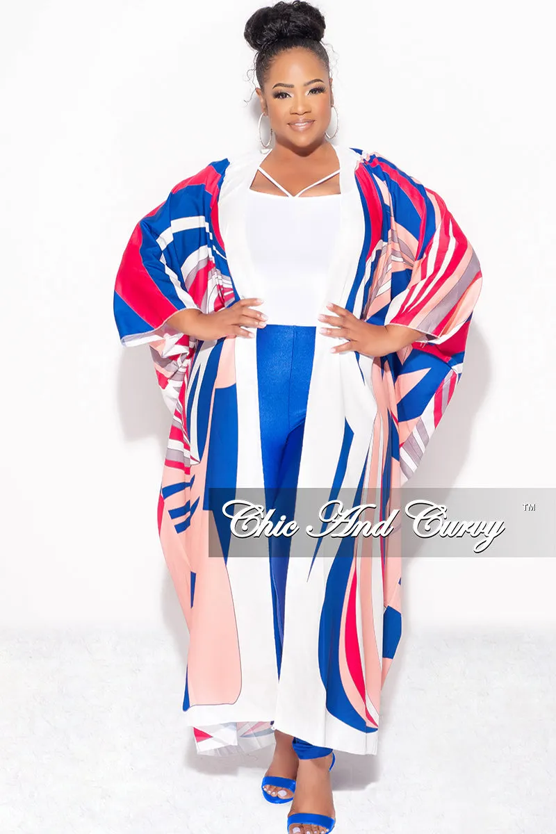 Final Sale Plus Size Caftan in Royal Blue and Fuchsia Casual Must-Have