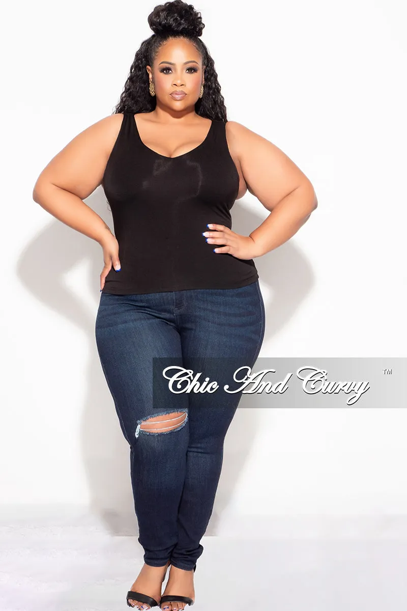Final Sale Plus Size Camisole in Black Casual Stretch Wear Seamless Waist Technology