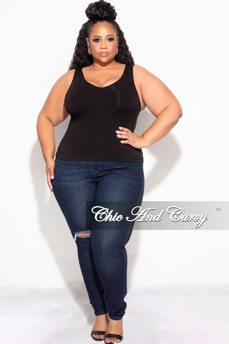 Final Sale Plus Size Camisole in Black Classic Comfort Quality Material