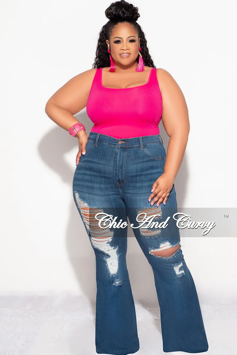 Final Sale Plus Size Camisole with Thick Straps in Fuchsia (Top Only) Base Layer