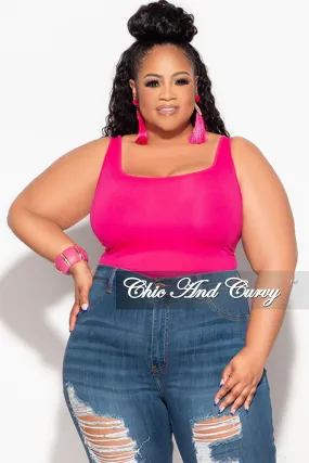 Final Sale Plus Size Camisole with Thick Straps in Fuchsia (Top Only) Breathable Design Tear Resistant Fabric