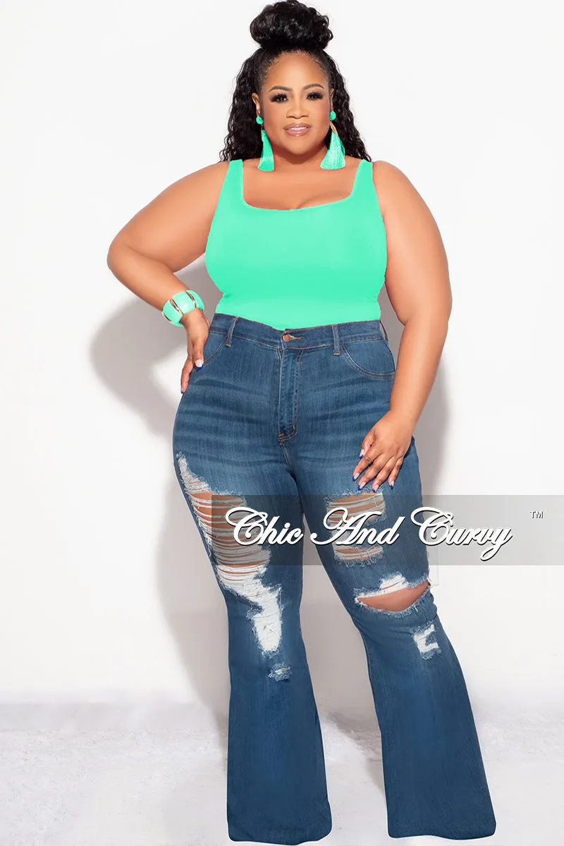 Final Sale Plus Size Camisole with Thick Straps in Mint (Top Only) Comfy All-Day windproof