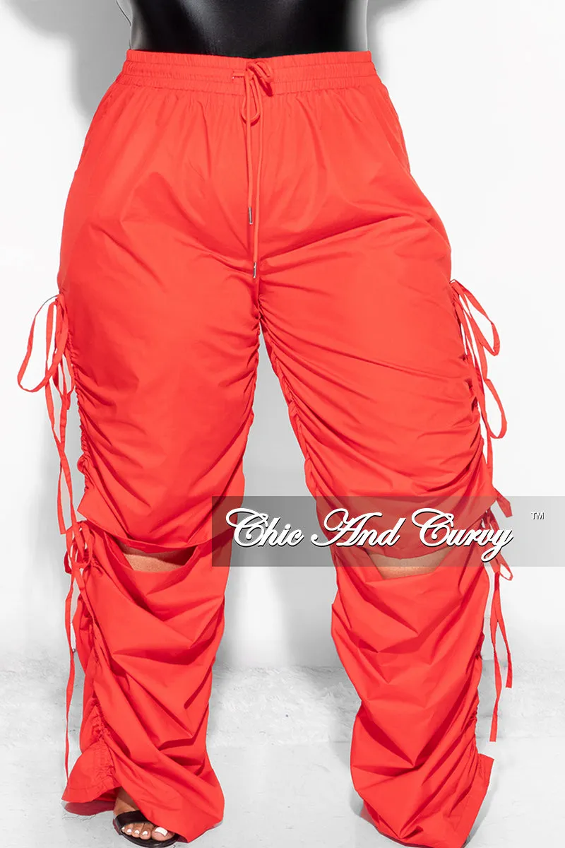 FlexibleStretchWeave Final Sale Plus Size Cargo Pants in Red