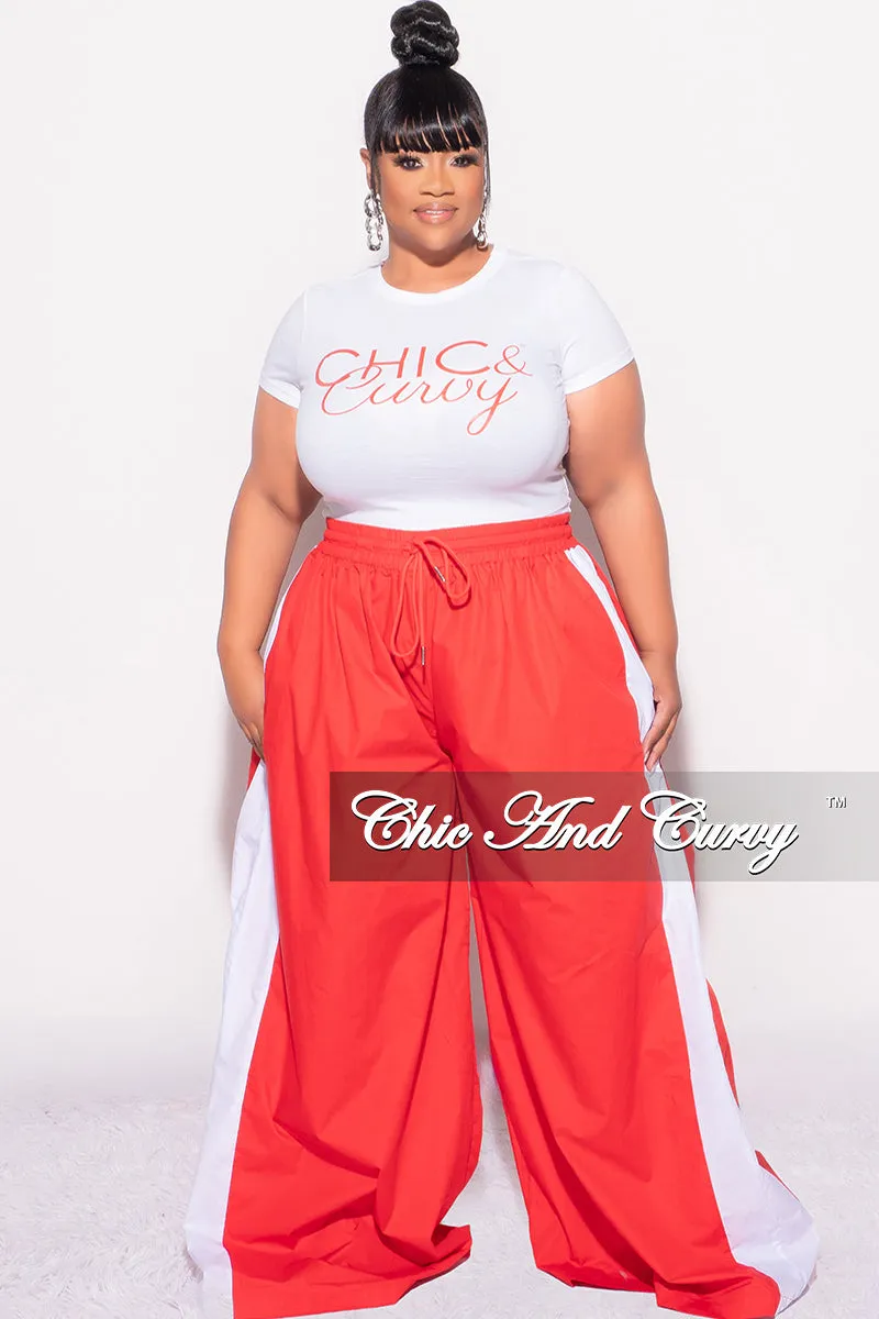 Odor Resistant Odor Resistant Treatment Final Sale Plus Size Chic And Curvy Cropped T-Shirt in White and Red