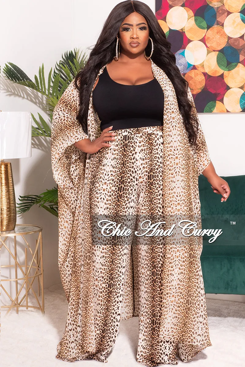 Heat Friendly Relaxed Fit Final Sale Plus Size Chiffon Kaftan in Animal Print (Kaftan Only)